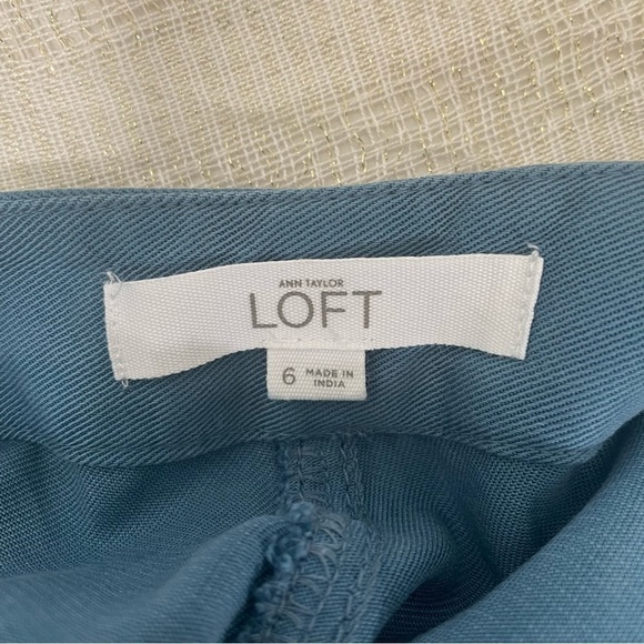 LOFT 100% Lyocell Joggers Teal Blue Color Zipper Ankle Oversized Back Pockets 6 - Picture 12 of 15